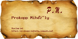 Prokopp Mihály névjegykártya