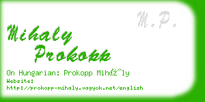 mihaly prokopp business card